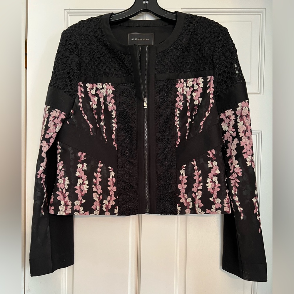 BCBG pink and black jacket